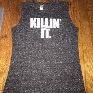 heather grey workout top